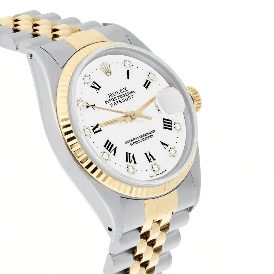 Rolex Datejust 36mm Two Tone White Diamond Dial Jubilee 16233 Complete 1992 – image 4