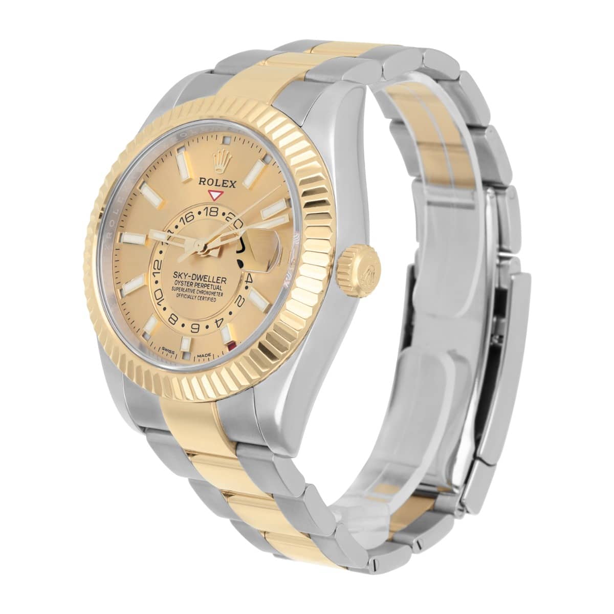 Rolex Sky-Dweller Champagne 326933 Stainless Steel and Yellow Gold Watch B/P