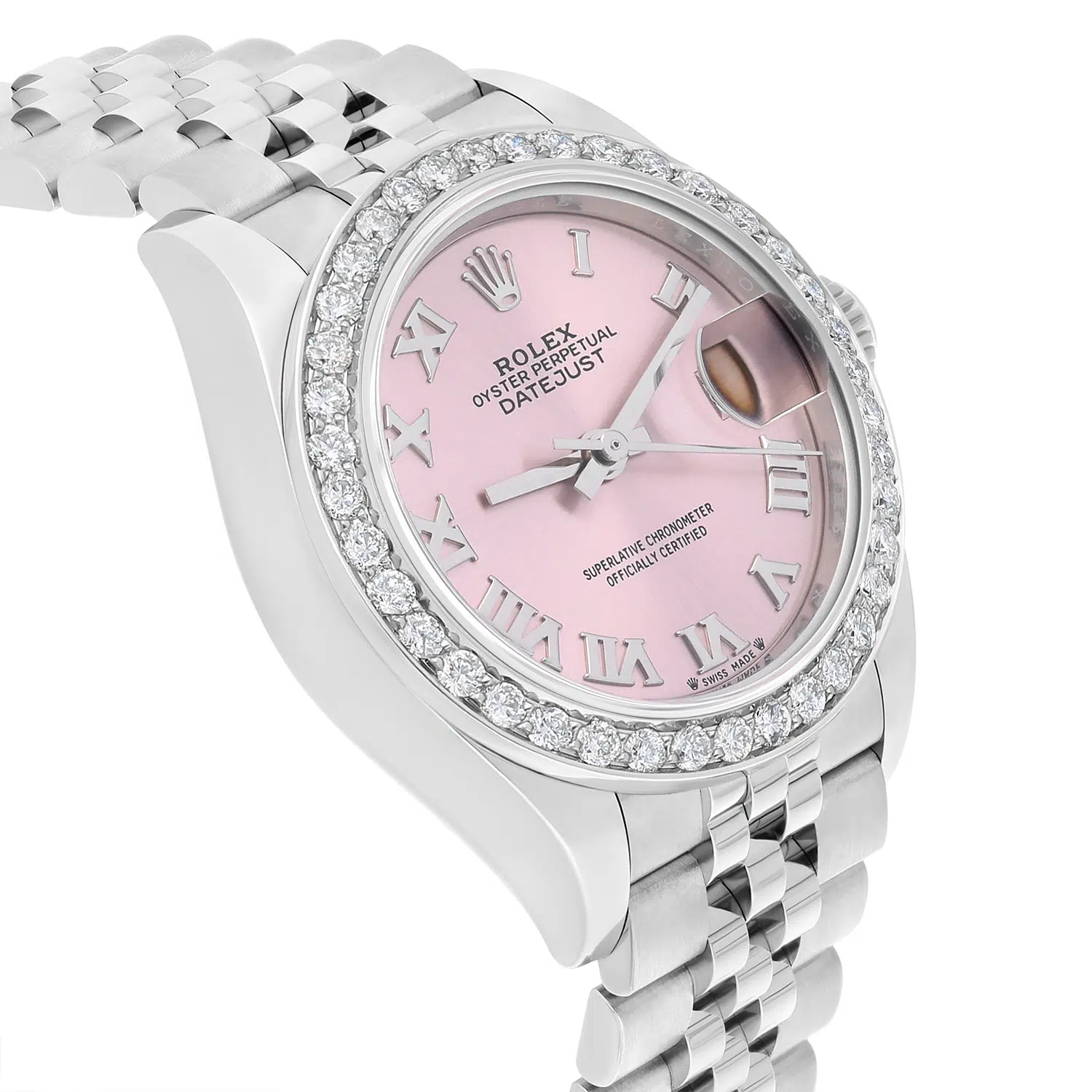 Rolex Datejust 28 Dark Pink Diamond Stainless Steel Jubilee 279160 Unworn – image 5