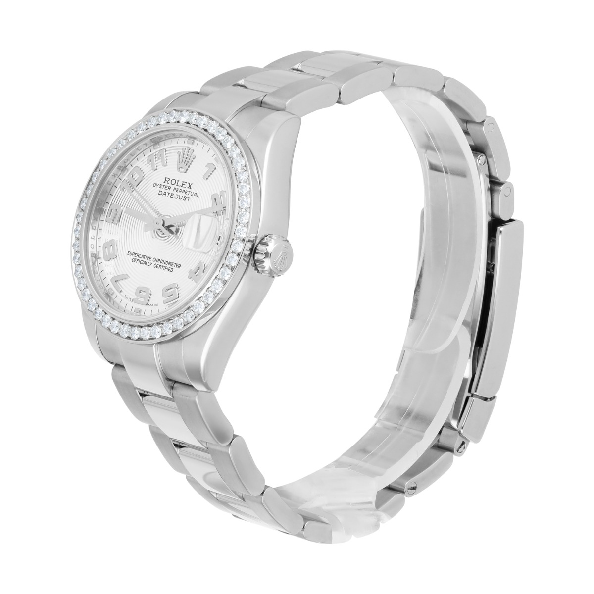 Rolex Lady-Datejust 178240 31mm Stainless Steel Diamond Bezel with Concentric Silver Dial Watch