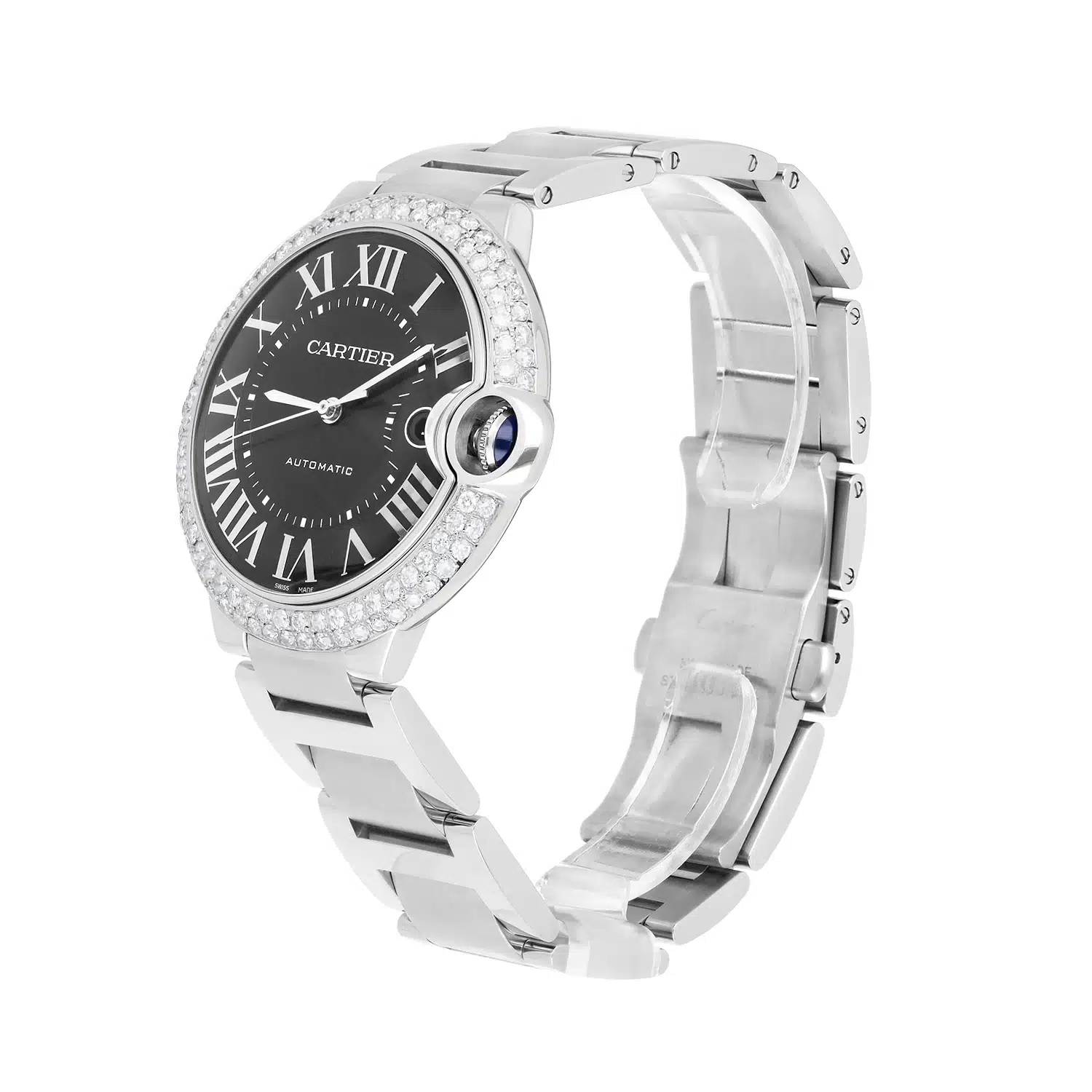 Cartier Ballon Bleu W6920042 Automatic Grey Dial Stainless Steel Diamond Watch – image 4