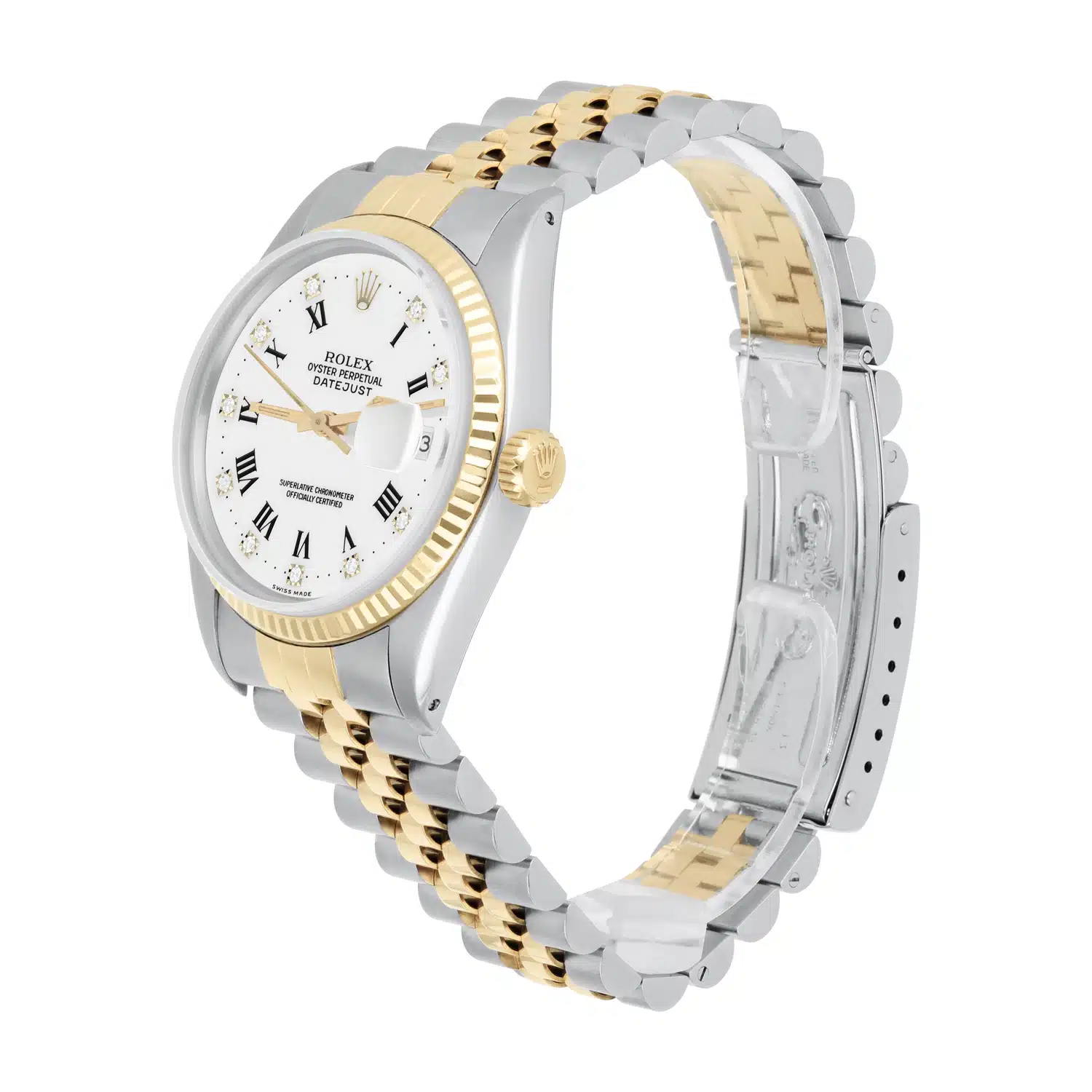 Rolex Datejust 36mm Two Tone White Diamond Dial Jubilee 16233 Circa 1990 – image 3