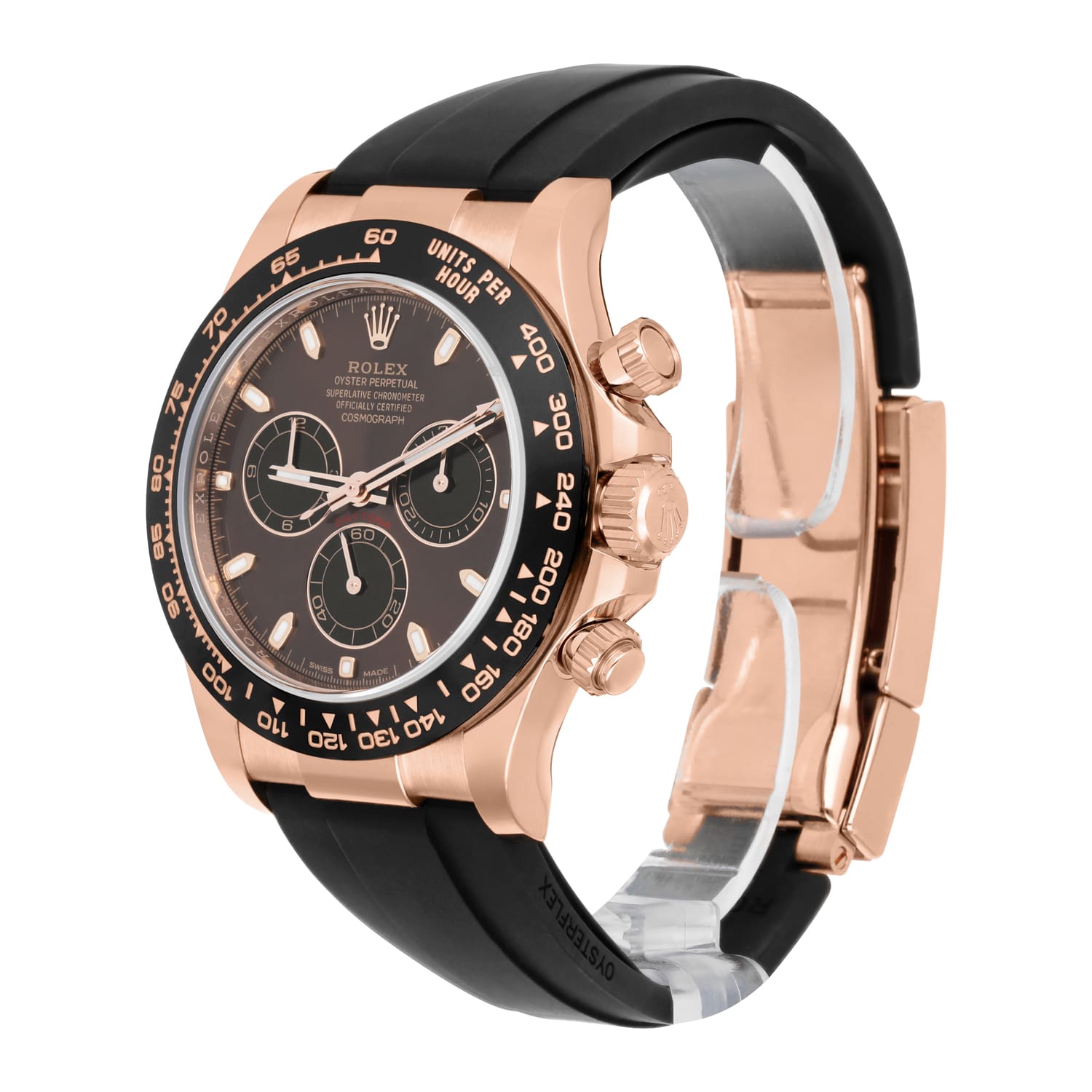 Rolex Daytona 116515LN Rose Gold Oysterflex Chocolate Dial Men's Watch 2021