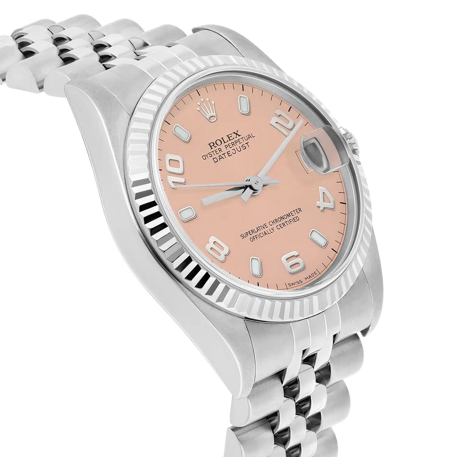 Rolex Datejust 31mm 68274 Salmon Dial Stainless Steel Watch W/G Bezel Circa – image 3