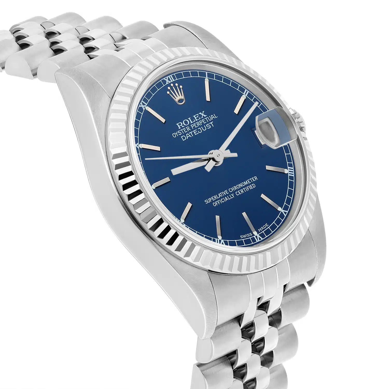 Rolex Datejust 31mm 68274 Blue Index Dial Stainless Steel Watch W/G Bezel Circa 1997 – image 4