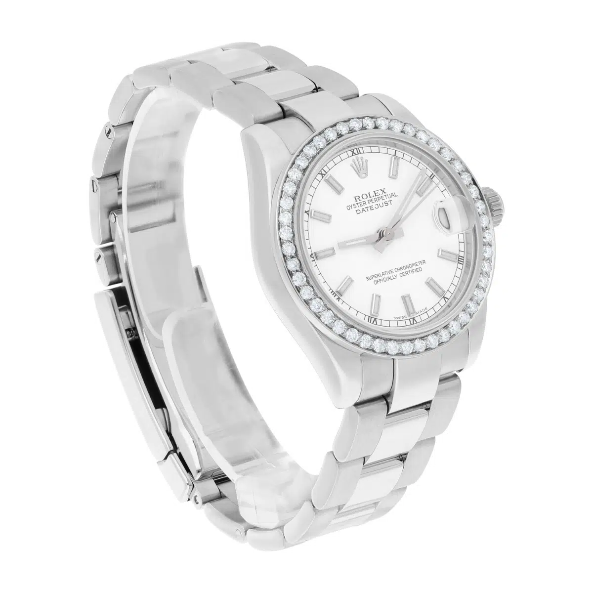 Rolex Lady-Datejust 178240 31mm Stainless Steel White Dial with Diamond Bezel – image 3