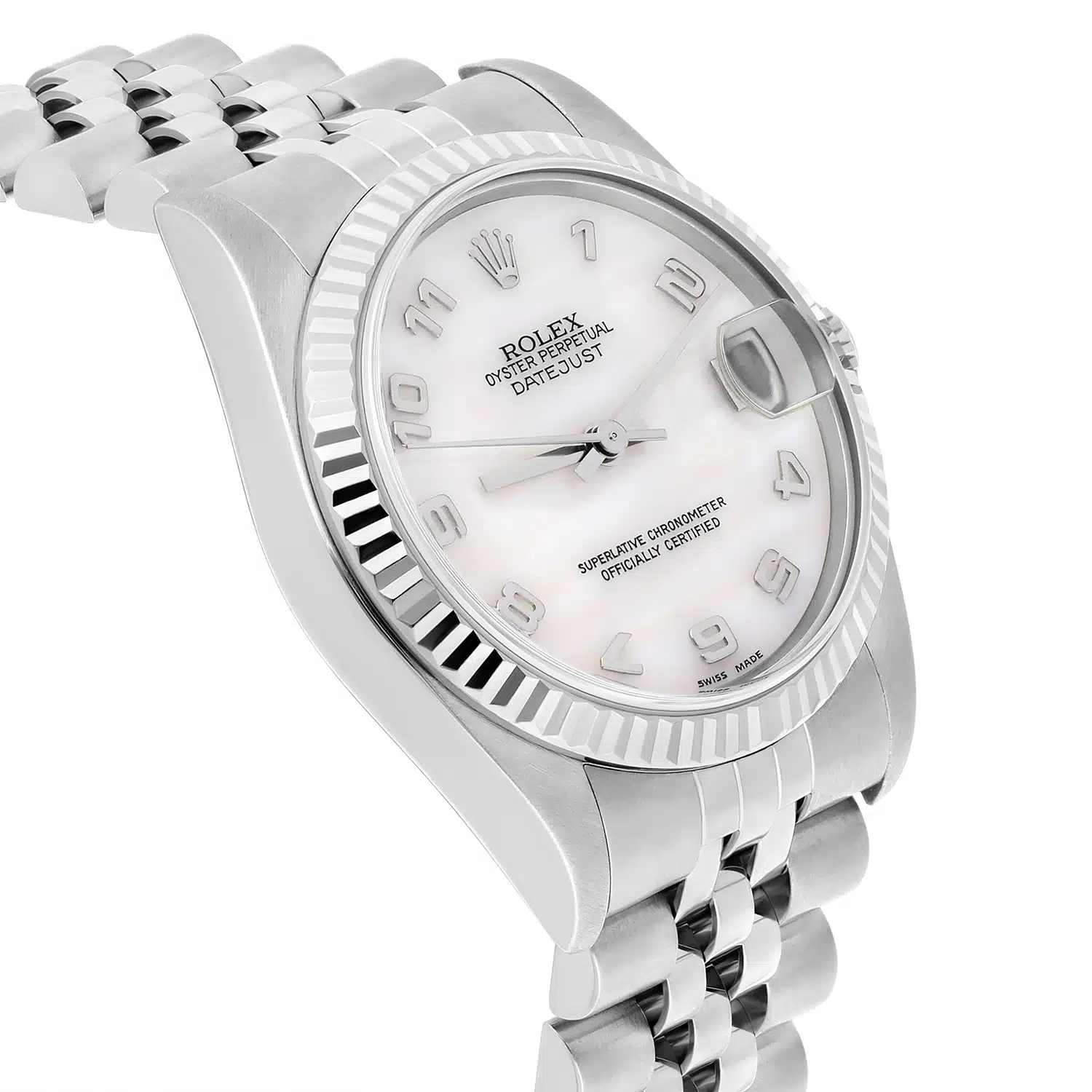 Rolex Datejust 31mm Factory White Mother of Pearl Dial 78274 Jubilee Band 1999 – image 4
