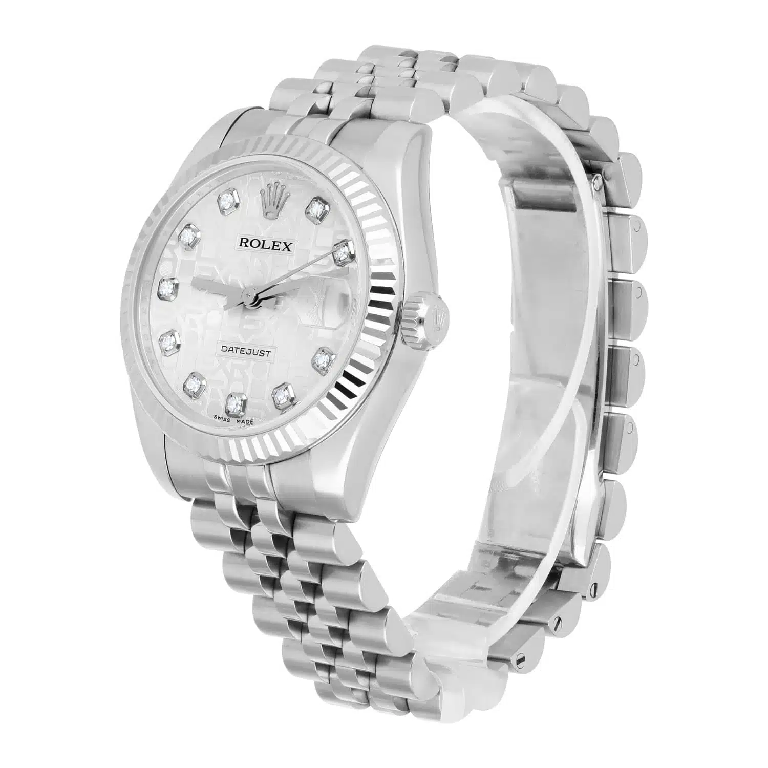 Rolex Datejust 31mm 178274-0017 Silver Logo Jubilee Diamond Dial Complete Watch – image 3