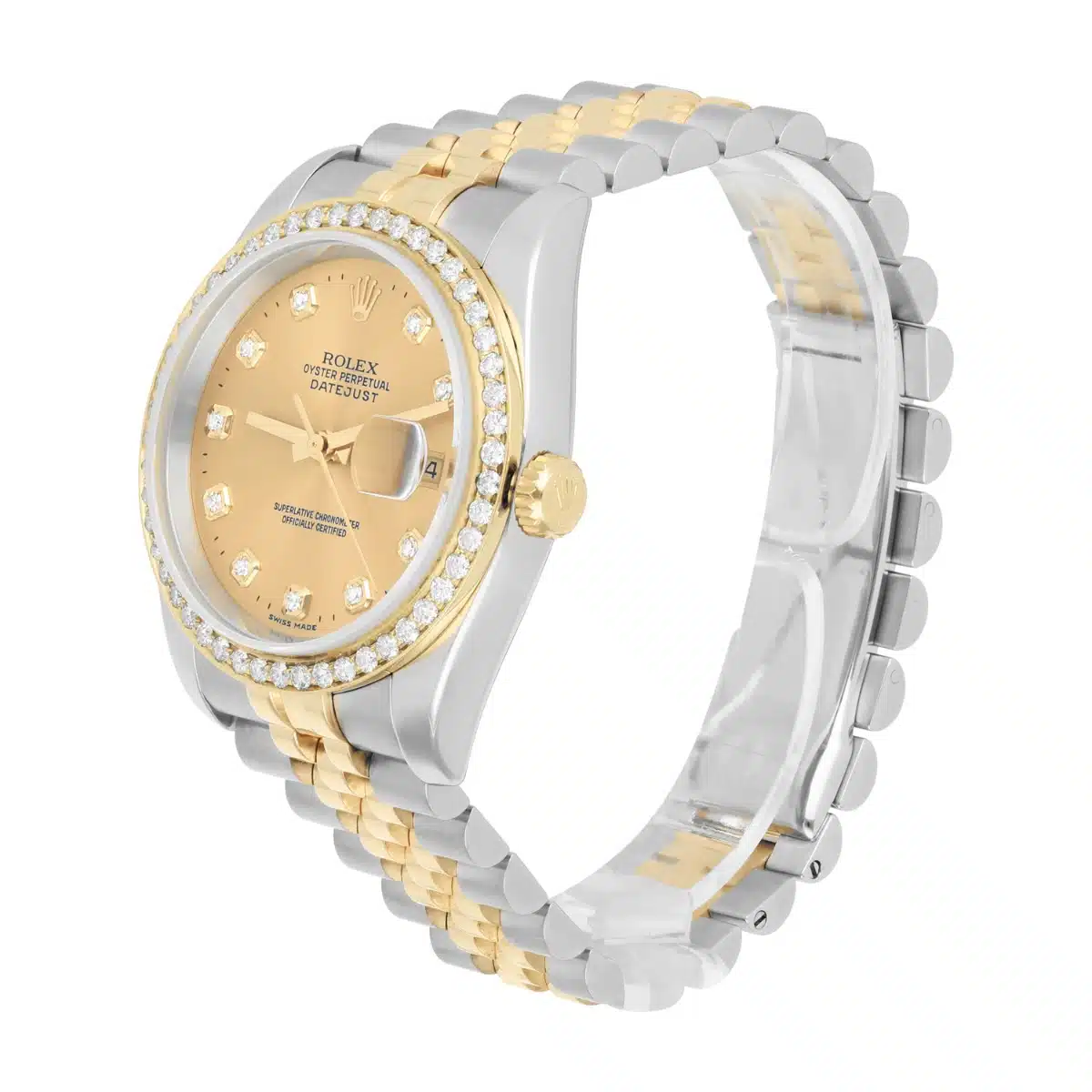 Rolex Datejust 36 Gold & Steel 116233 Watch Champagne Dial Jubilee Watch – image 4