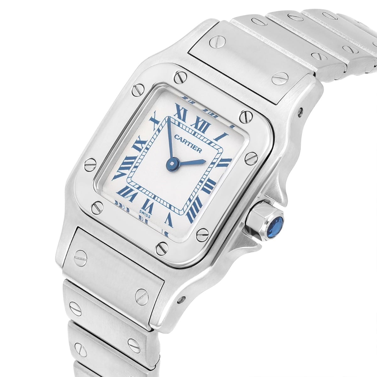 Cartier Santos Galbee W20056D6/1565 24mm Stainless Steel with Silver Dial Ladies Watch