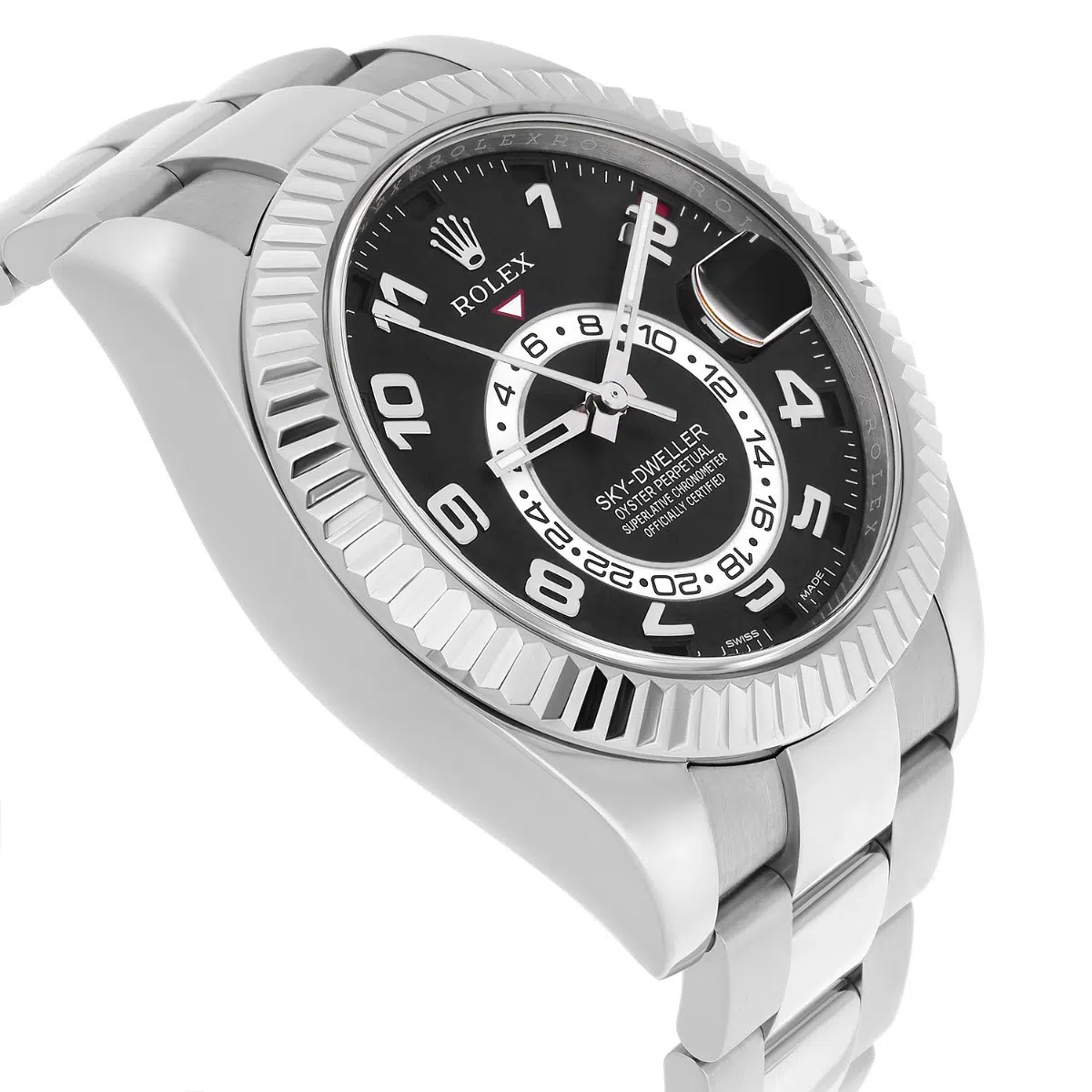 Rolex Sky Dweller 326939 18k White Gold Black Arabic Dial 42mm Watch – image 4