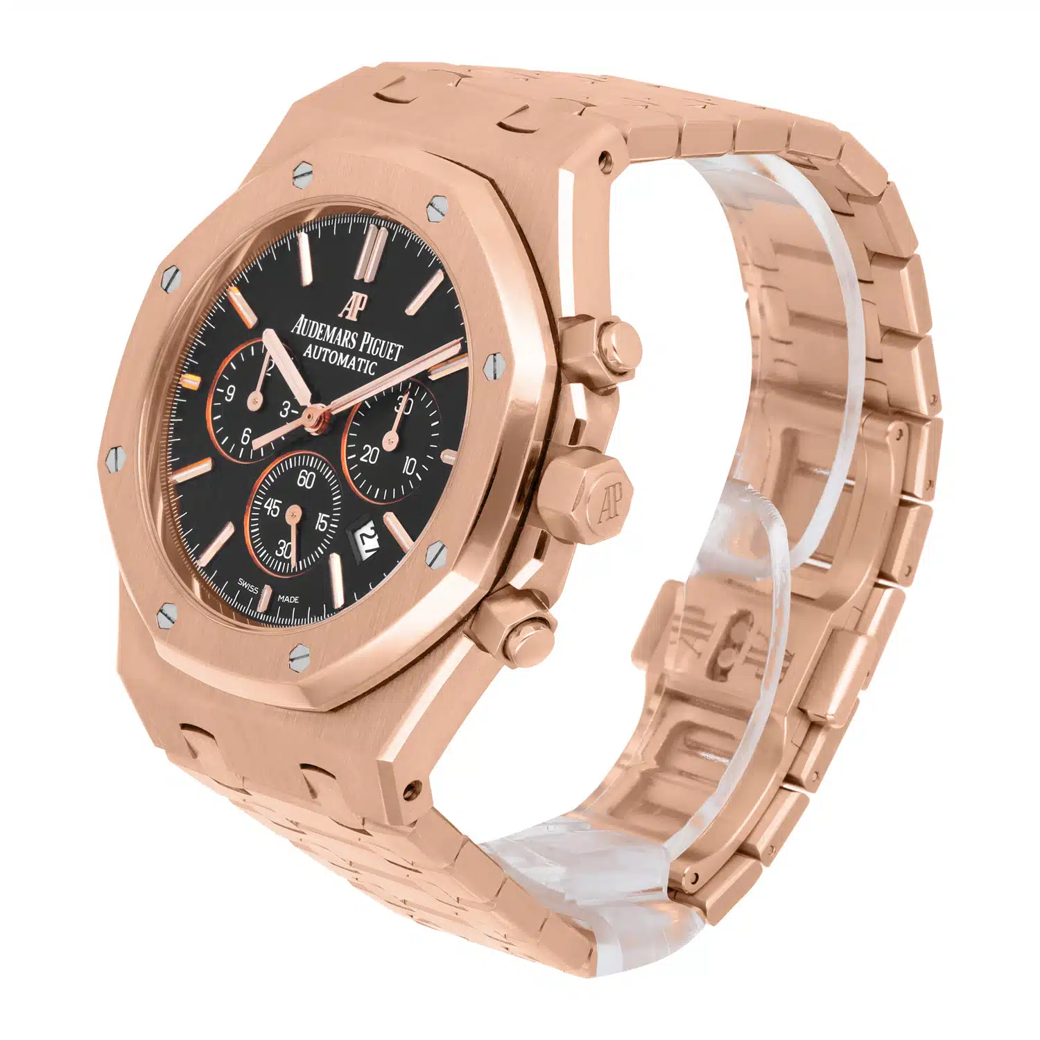 Audemars Piguet Royal Oak 26320OR.OO.1220OR.01 Chrono Rose Gold Black Mens Watch – image 4
