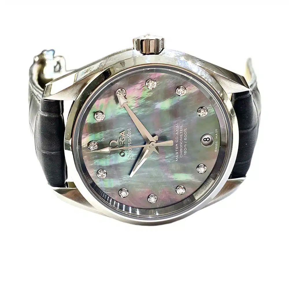Omega Seamaster Aqua Terra  231.13.39.21.57.001 Stainless Steel with Black Leather Watch – image 3