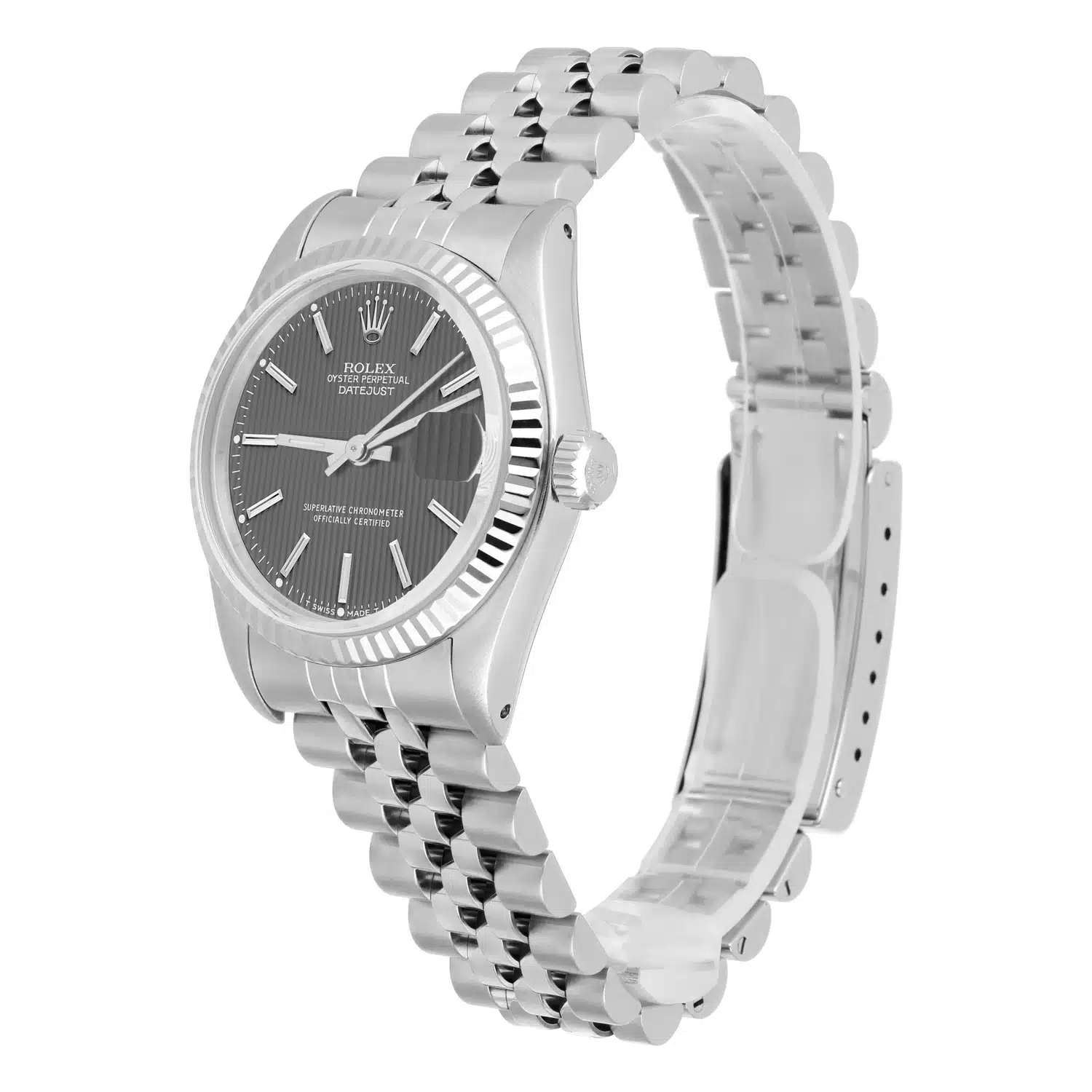 Rolex Datejust 31mm 68274  Grey Tapestry Dial Steel Watch W/G Bezel Circa Ladies - 1990 – image 3