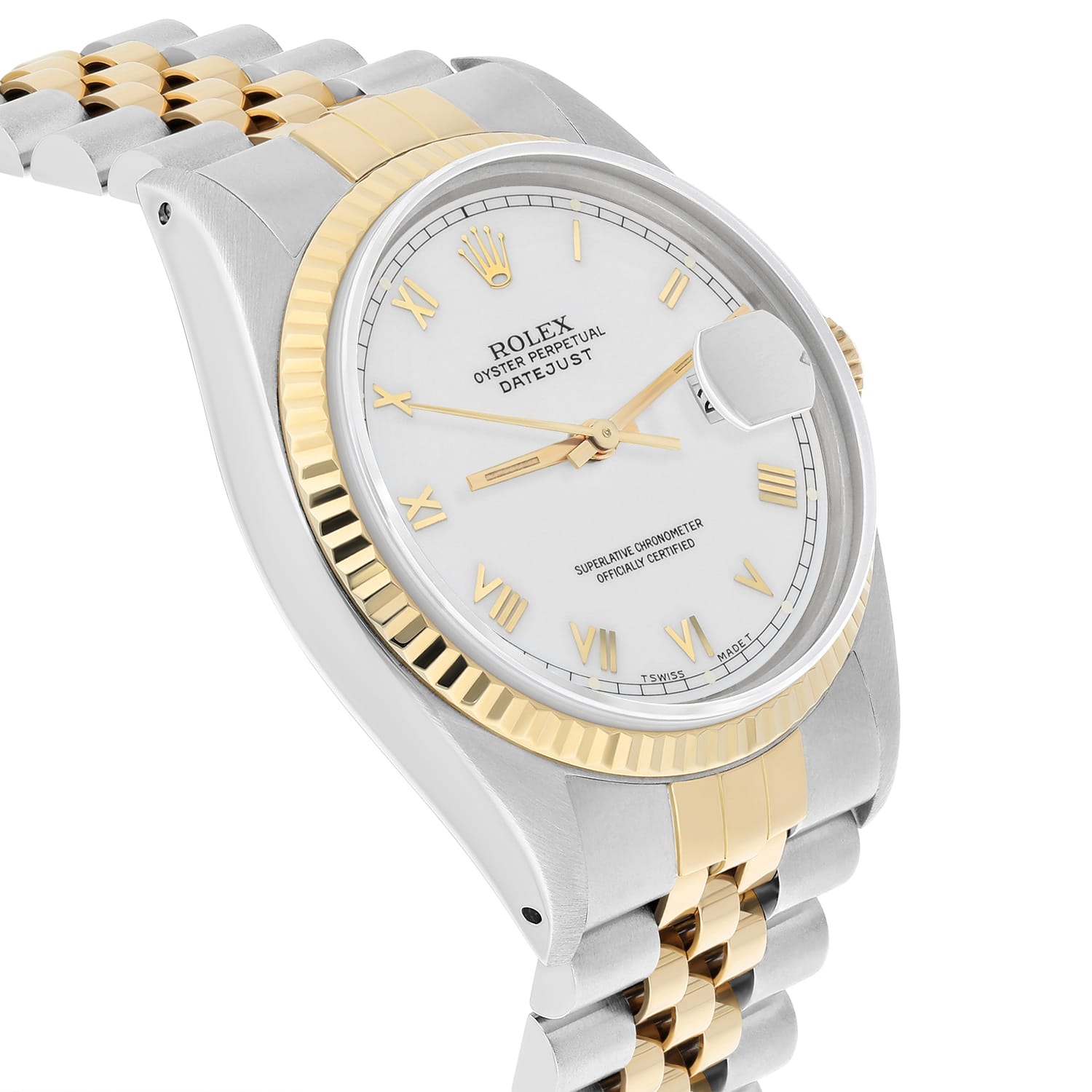 Rolex Datejust 36mm Two Tone White Roman Numeral Dial Jubilee 16013 Circa 1986