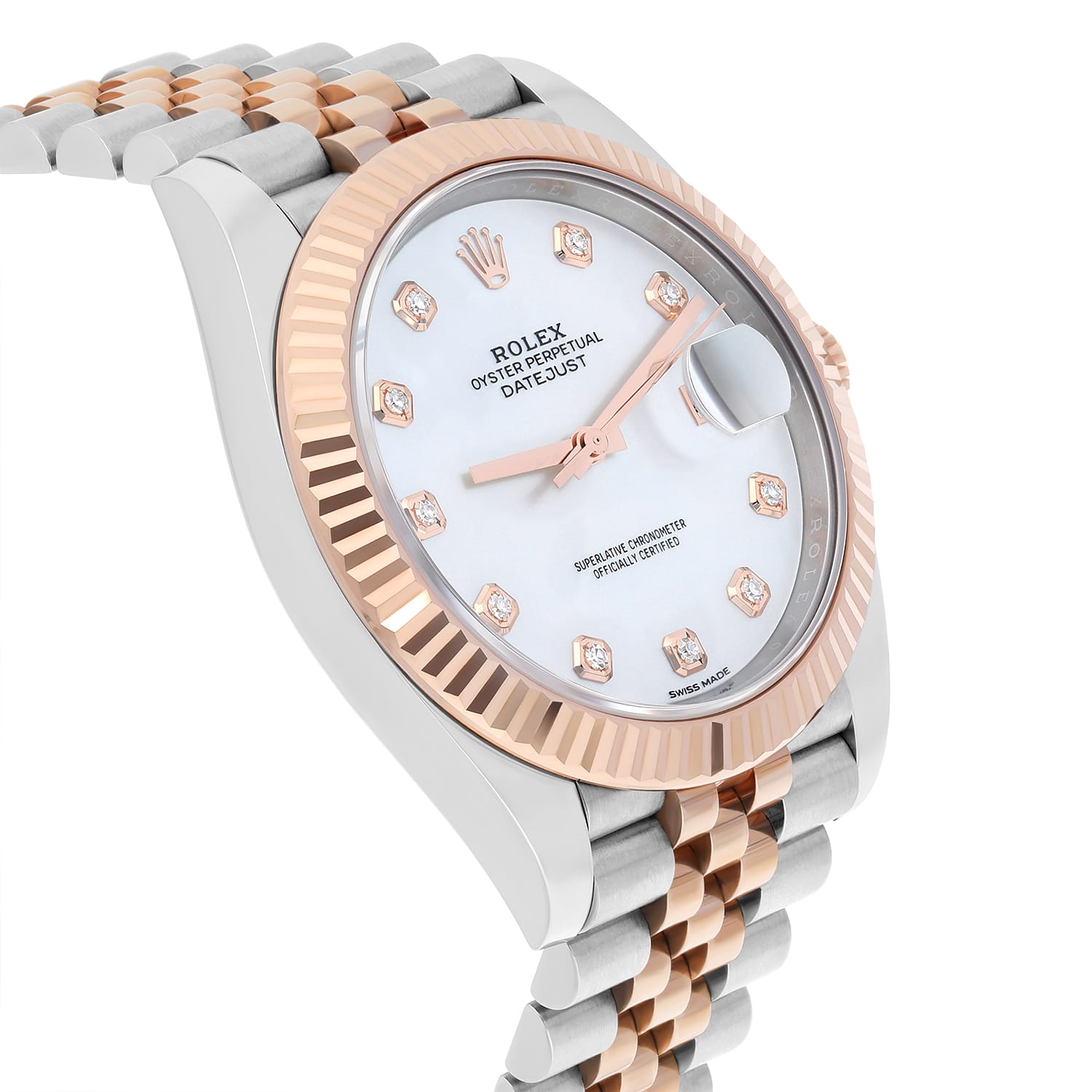 Rolex Datejust 41mm 126331 Steel & Rose Gold Mother of Pearl Diamond Dial