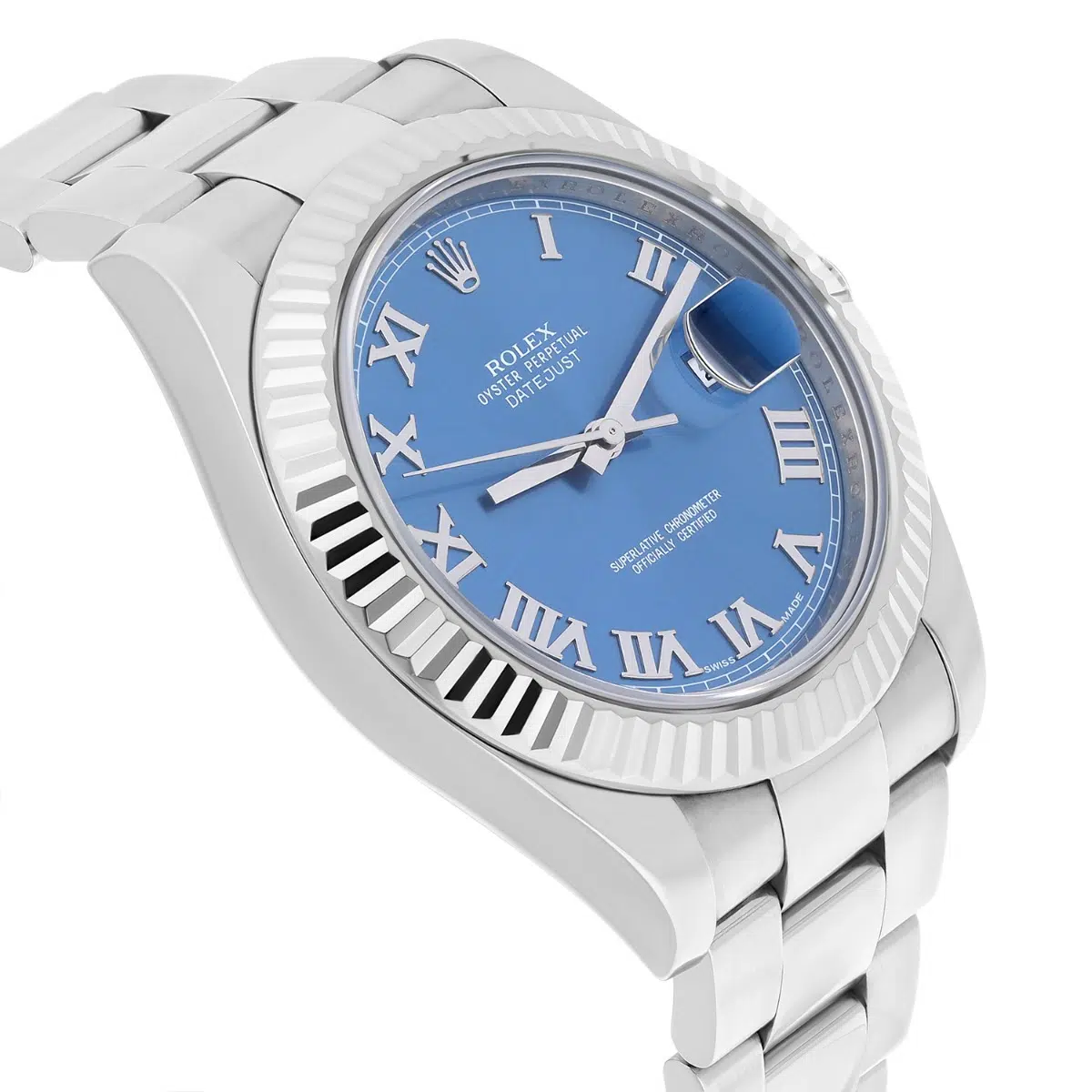 Rolex Datejust II Steel Blue Roman Dial Oyster Bracelet Mens 41mm Watch 116334 – image 5