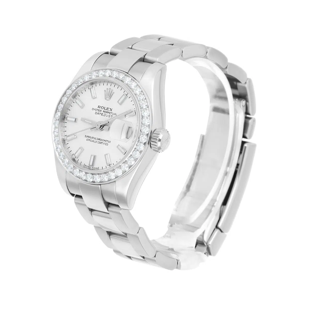 Rolex Datejust 179160 26 mm Silver Index Dial Diamond Bezel Oyster Band Steel Watch – image 4