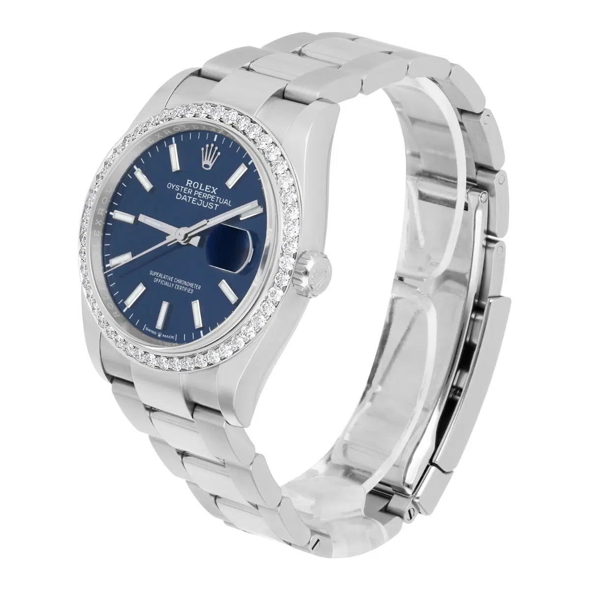 Rolex 126200 Datejust 36mm Blue Index Dial Oyster Bracelet 2021 COMPLETE MINT – image 4