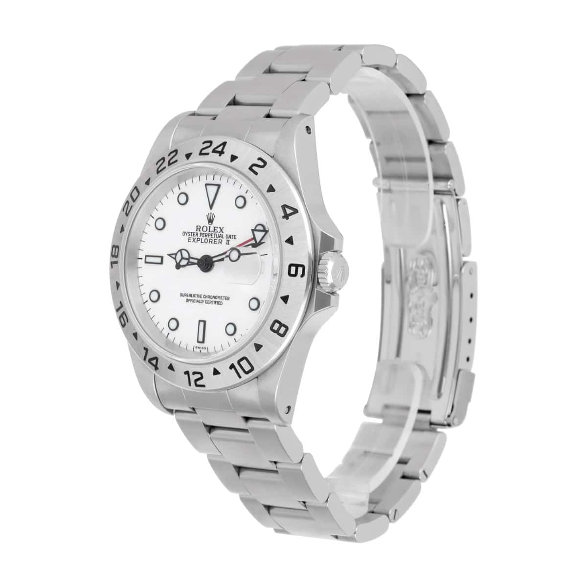 Rolex Explorer II 16570 40mm Stainless Steel White Dial Men's Watch 1999 Papers