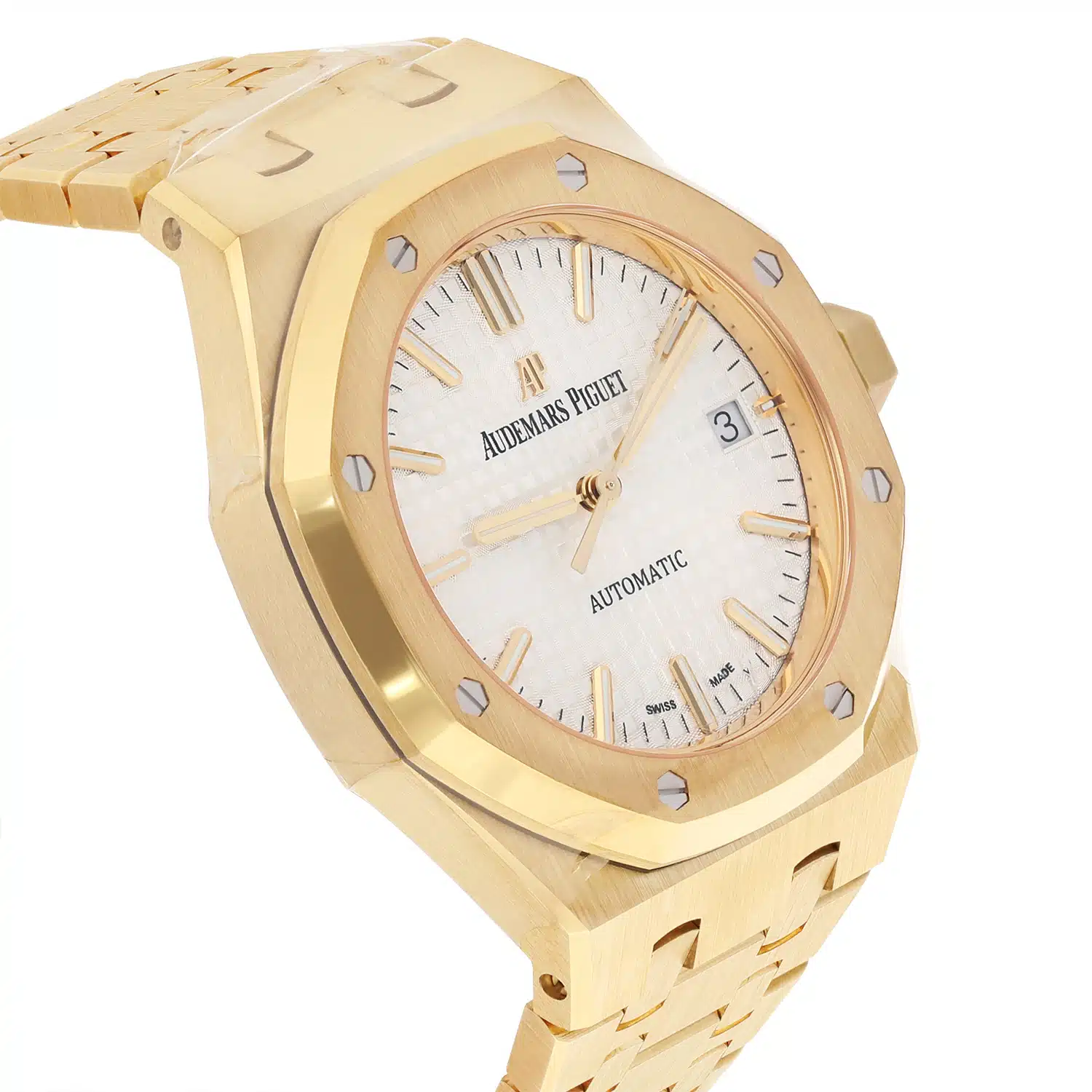 Audemars Piguet Royal Oak Selfwinding 15450BA.OO.1256BA.01 37MM White Index Dial Yellow Gold Watch UNWORN – image 4