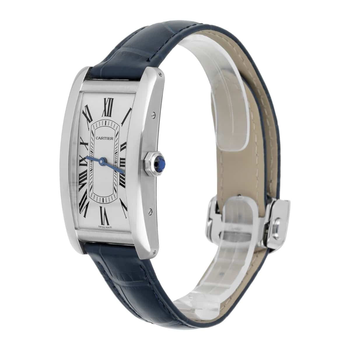 Cartier Tank Americaine Large Model Automatic Silver Dial Men's Watch WSTA0083