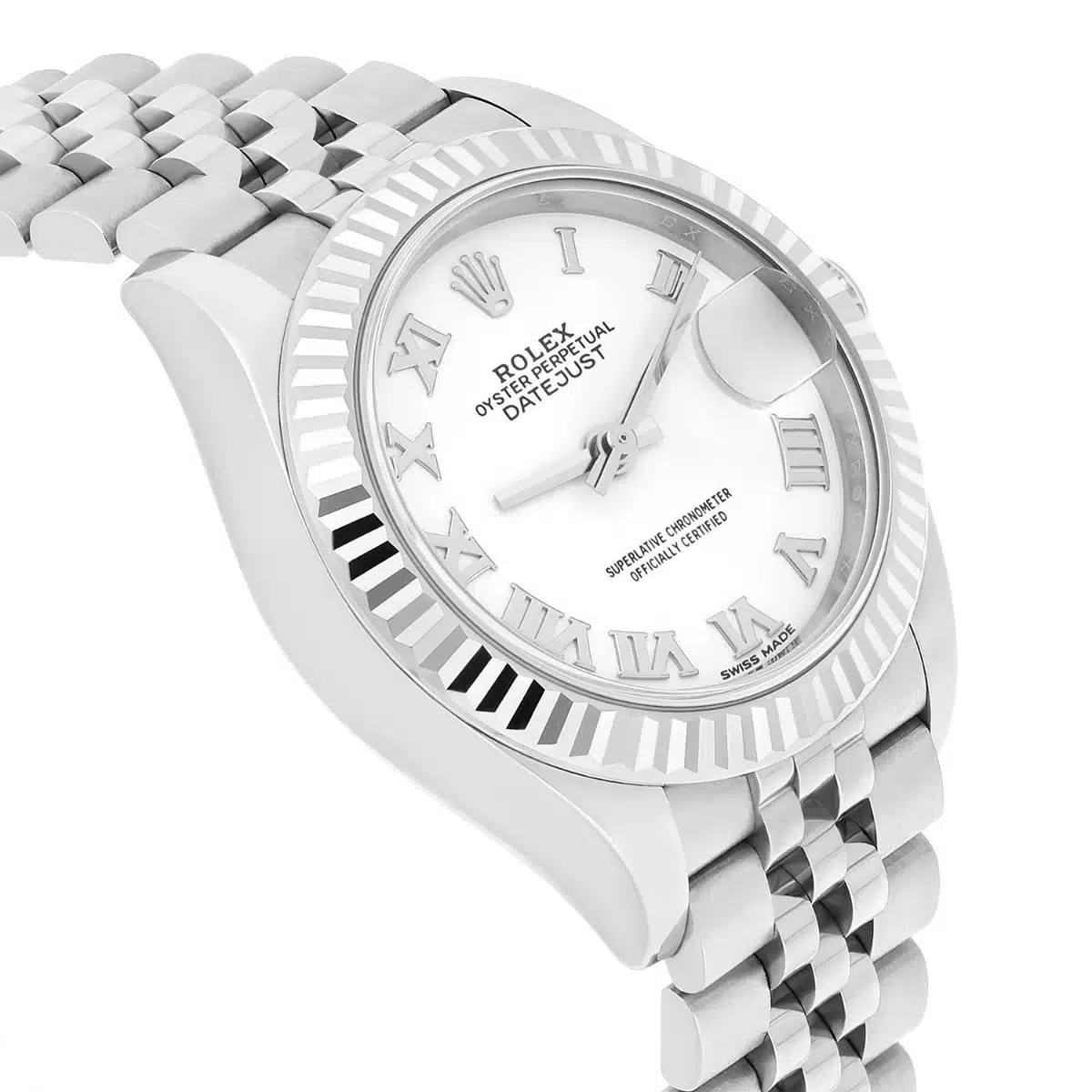Rolex Datejust 28mm 279174 Ladies Watch White Roman Dial Jubilee Stainless Steel – image 4