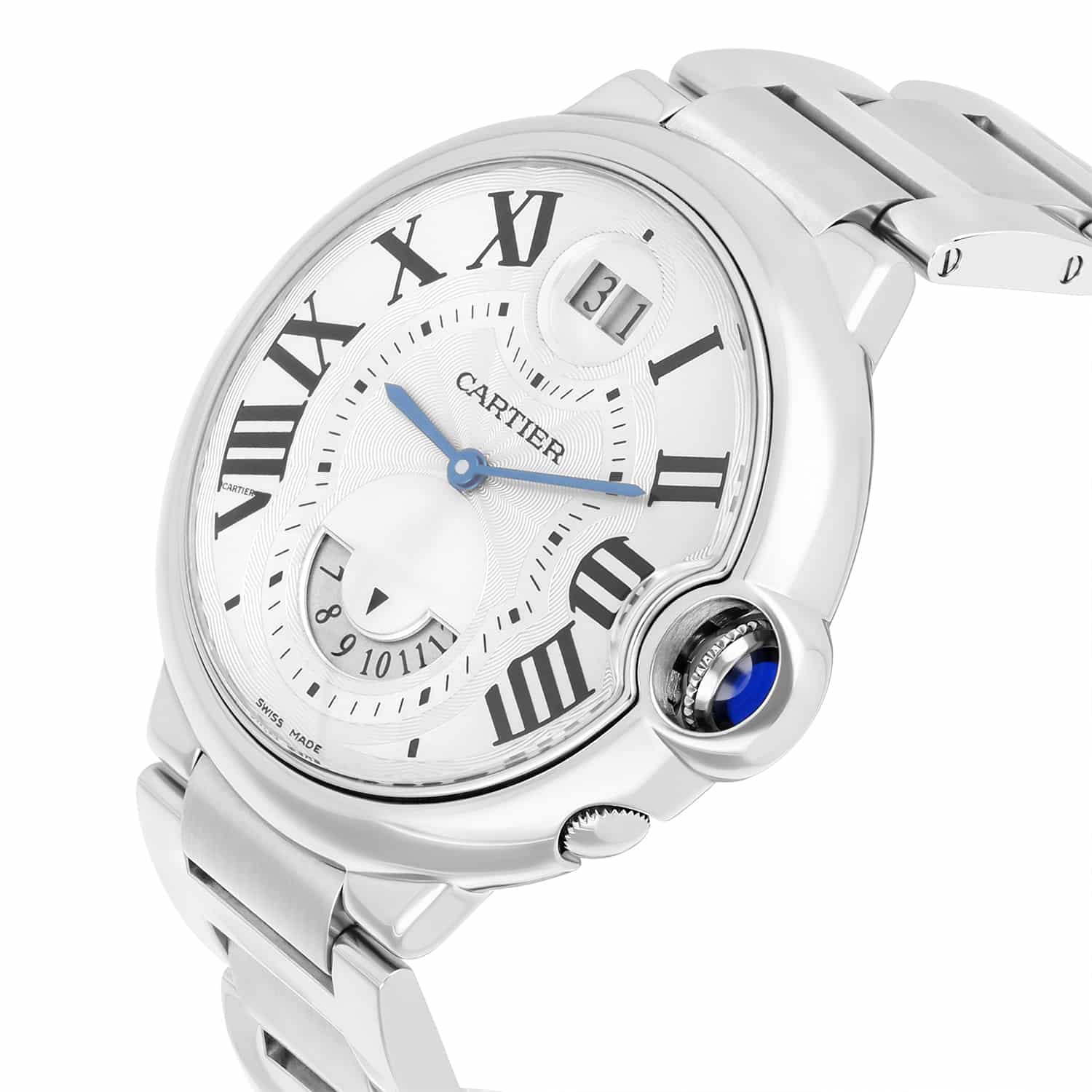 Cartier Ballon Bleu Stainless Steel Two Timezone Quartz Watch 38MM W6920011