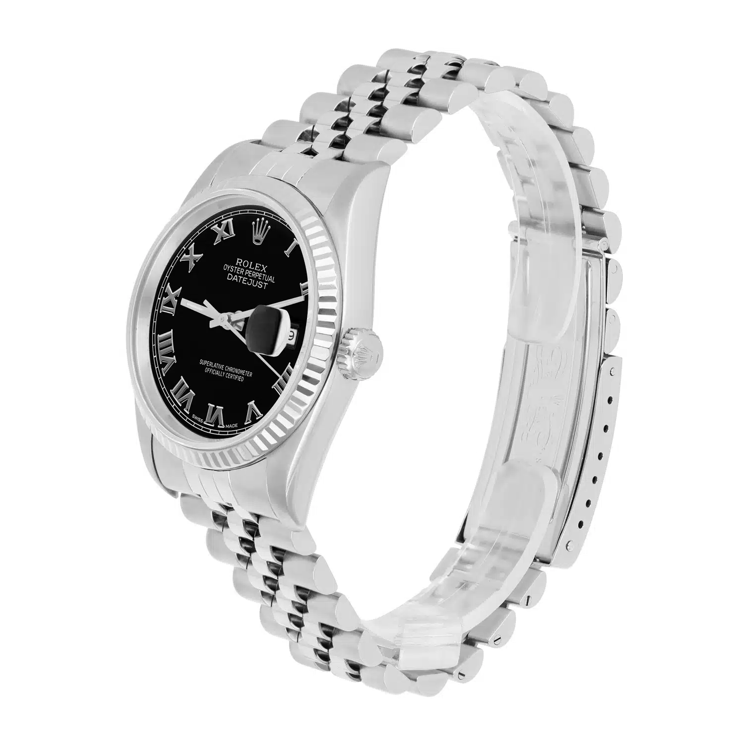 Rolex Datejust 36mm Stainless Steel 16234 Black Roman Dial, Jubilee Circa - 1995 – image 4
