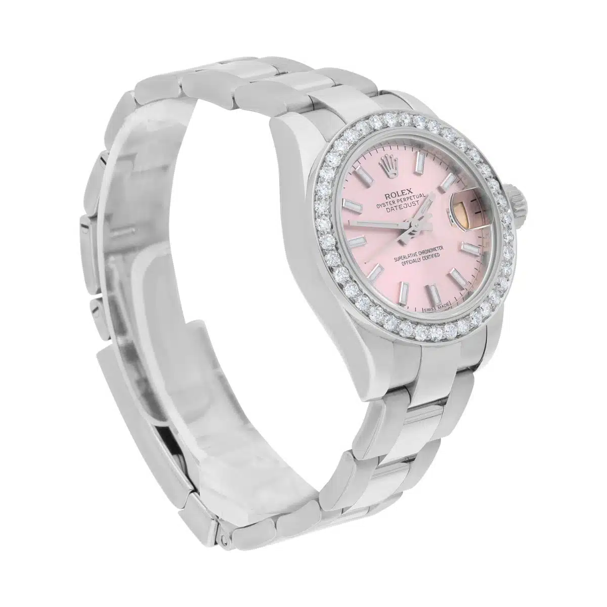 Rolex Datejust 179160 26 mm Pink Index Dial Diamond Bezel Oyster Band Steel Watch – image 6