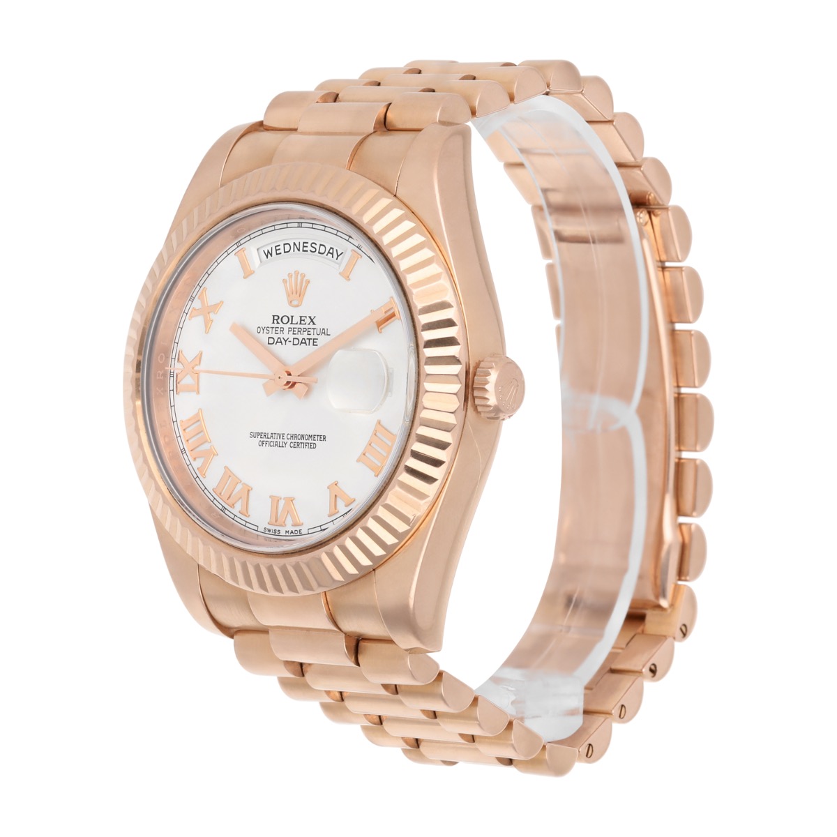 Rolex Day-Date II 218235 Men's Ivory Dial Rose Gold 41mm President Box/Papers