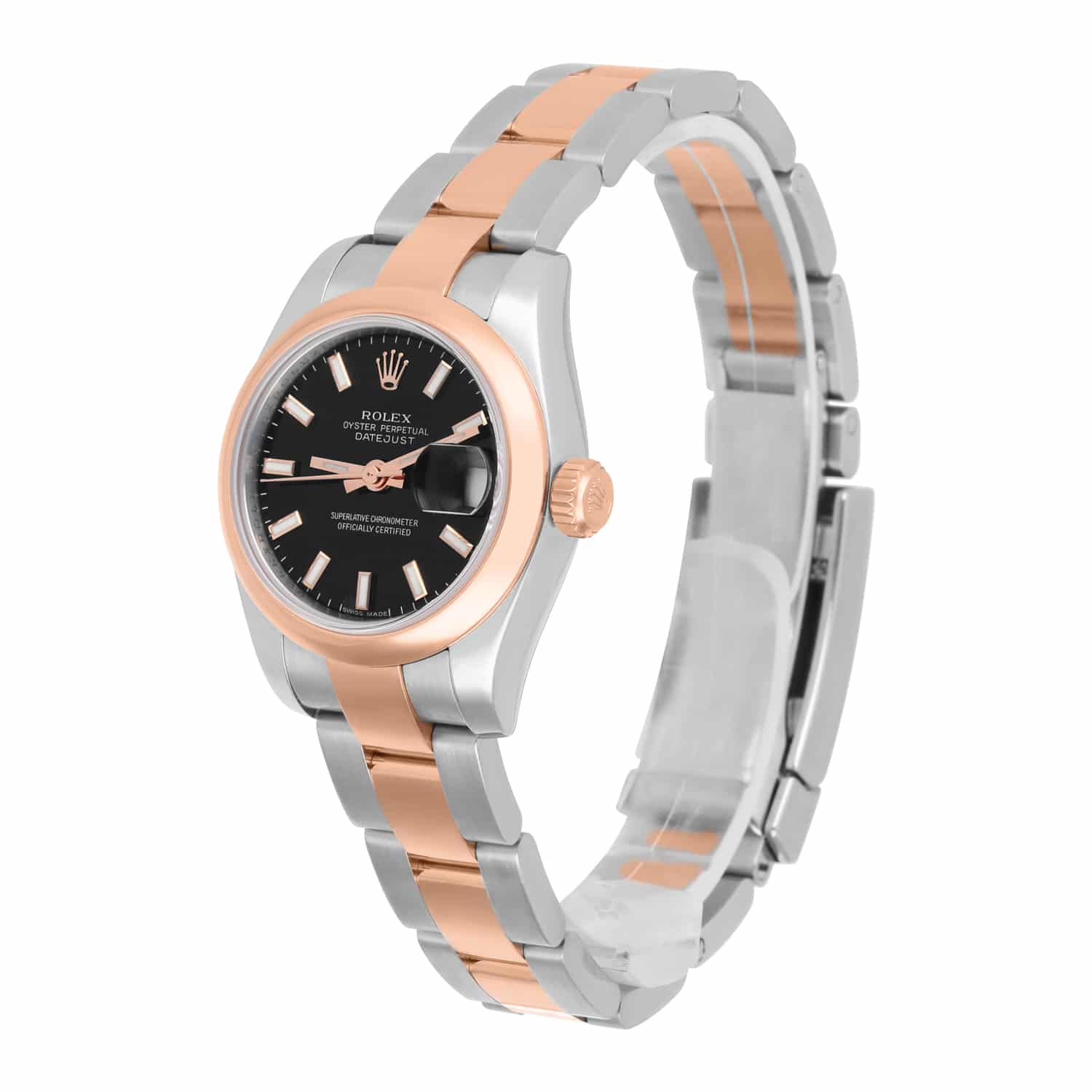 Discontinued Rolex Datejust 179161 Ladies 26mm Black Dial Two Tone Rose 2020