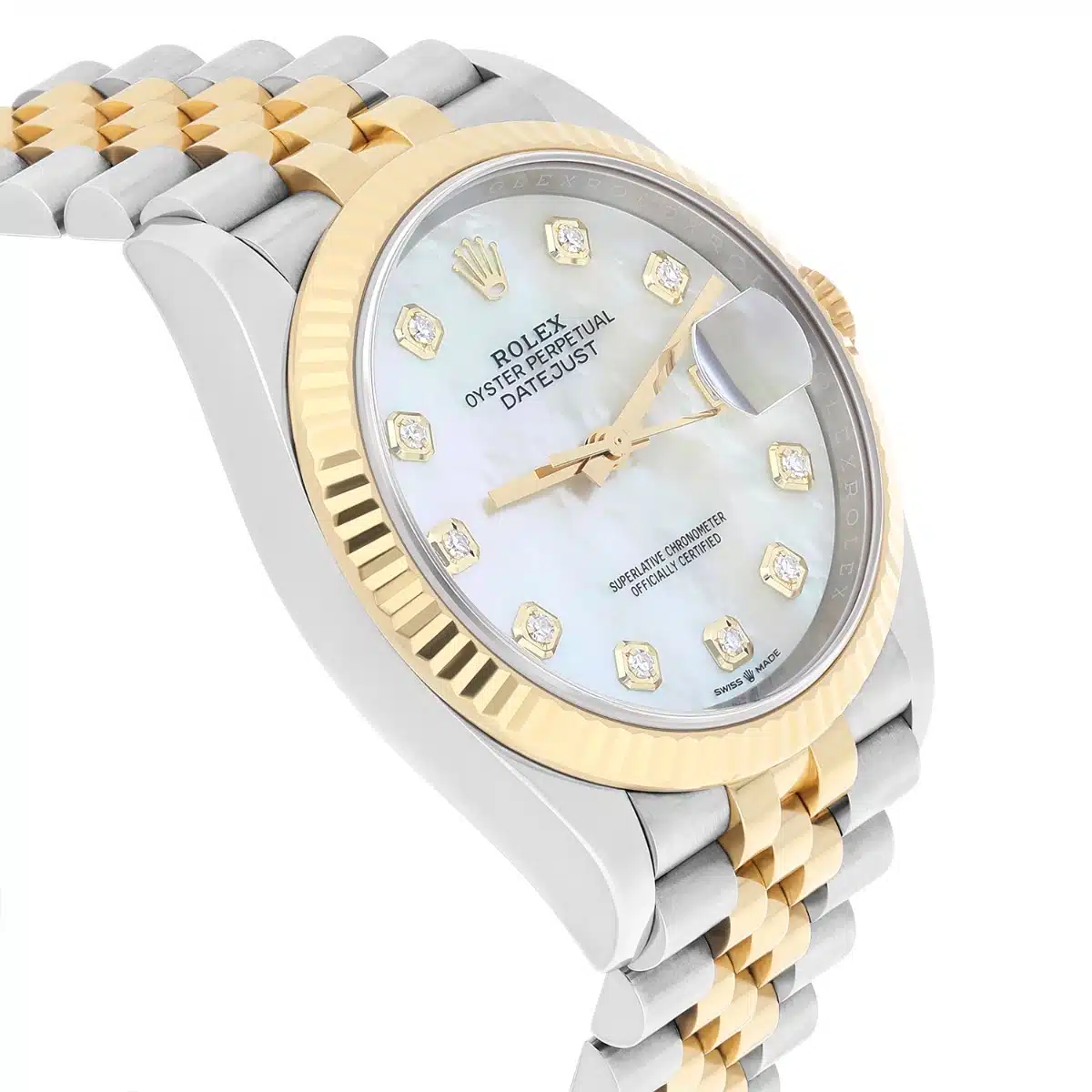 Rolex Datejust 36 mm 126233 White Mother of Pearl Dial Two Tone Jubilee Watch – image 5