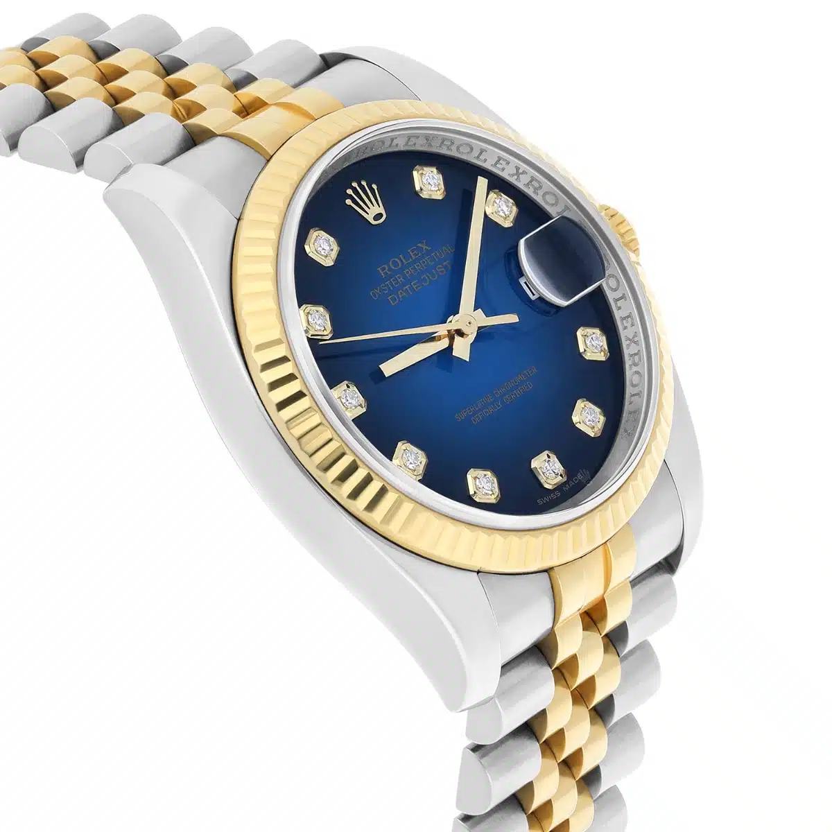 Rolex Datejust 36 Gold/Steel 116233 Blue Diamond Dial Jubilee Watch Box Papers – image 5