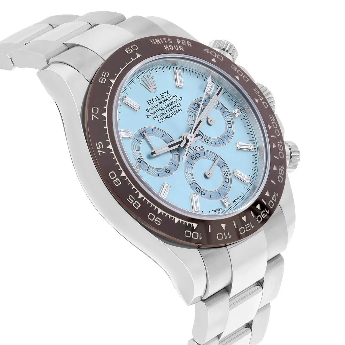 Rolex Daytona 116506-0002 Ice Blue Baguette Diamond Dial 40mm Platinum Watch Complete – image 4