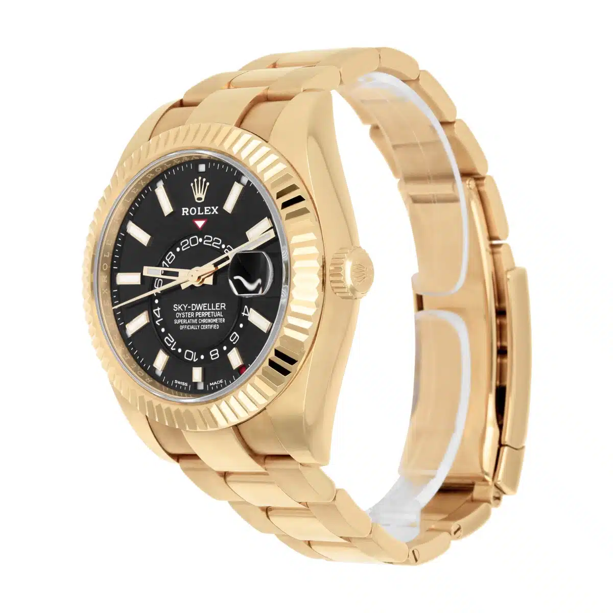 Rolex Sky-Dweller 18k Yellow Gold Black Dial 42mm Watch 326938 Box/Papers – image 4