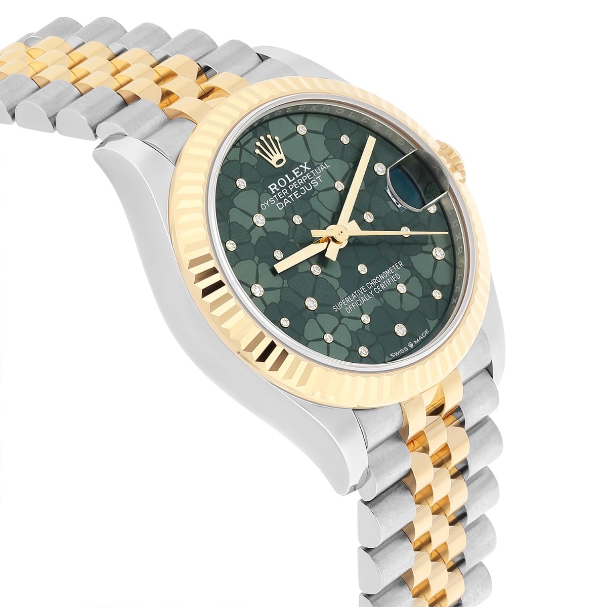 Rolex Datejust 31mm 278273-0032 Stainless Steel and Yellow Gold with Green Floral Diamond Dial 2023