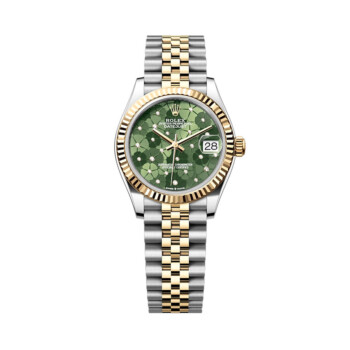 Rolex Datejust 31mm 278273-0032 Steel & Gold Green Flower Diamond Dial Jubilee Watch 2023