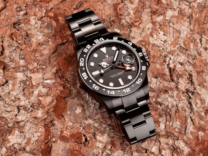 Rolex Explorer II Black PVD/DLC Coated Stainless Steel Watch White Numerals Bezel 216570