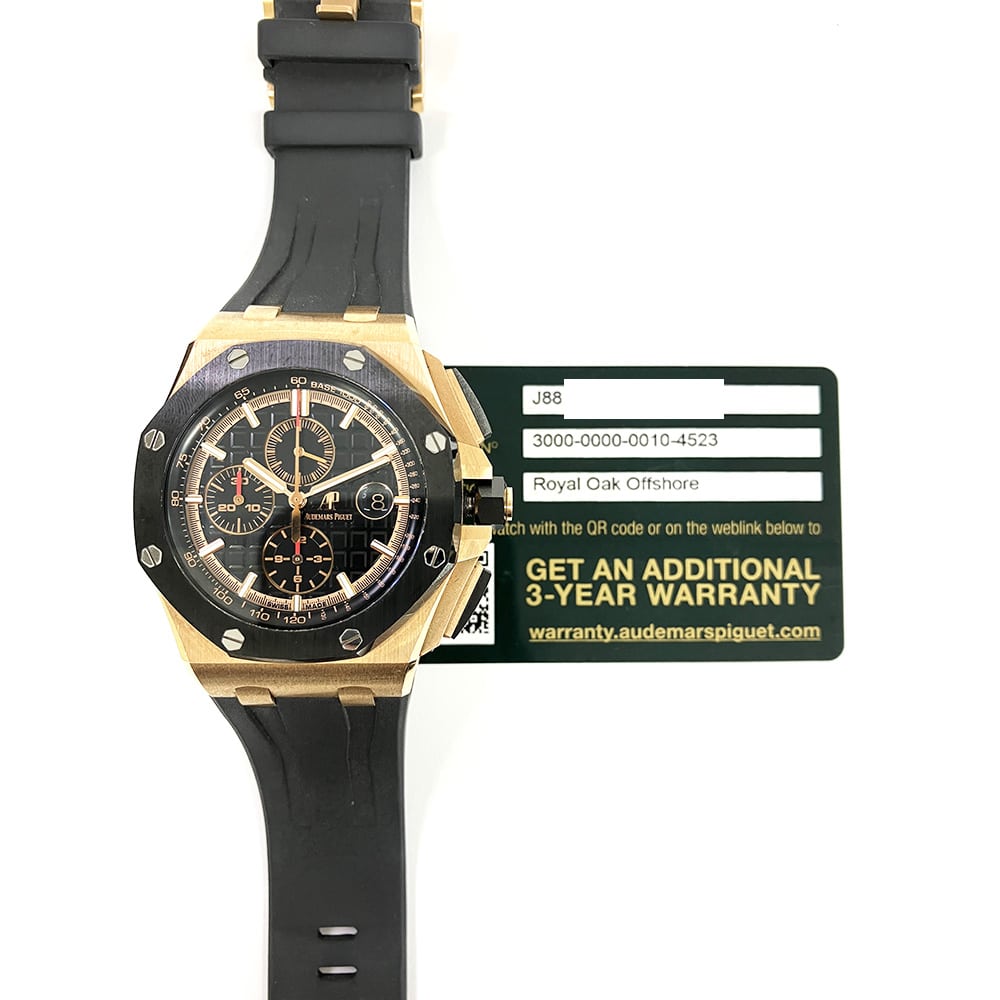 Audemars Piguet Royal Oak Offshore Chronograph 26401RO.OO.A002CA.02 44mm Rose Gold with Black Dial Watch 2018