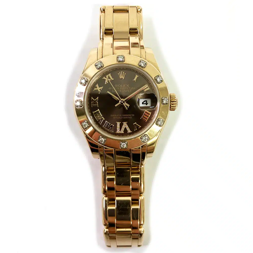 Rolex Pearlmaster 29mm 80315 Rose Gold Watch Chocolate Roman Dial – image 2