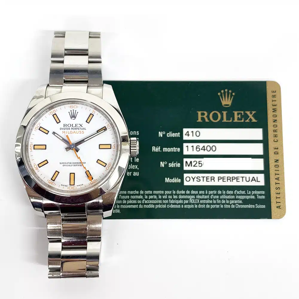 Rolex 116400 Milgauss 40mm Stainless Steel with White Dial Watch 2008 – image 2