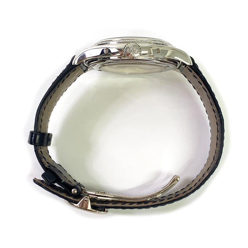 Patek Philippe Complications Ladies Annual Calendar 5147G-001 White Gold Watch with Blue Leather Watch Blue Dial