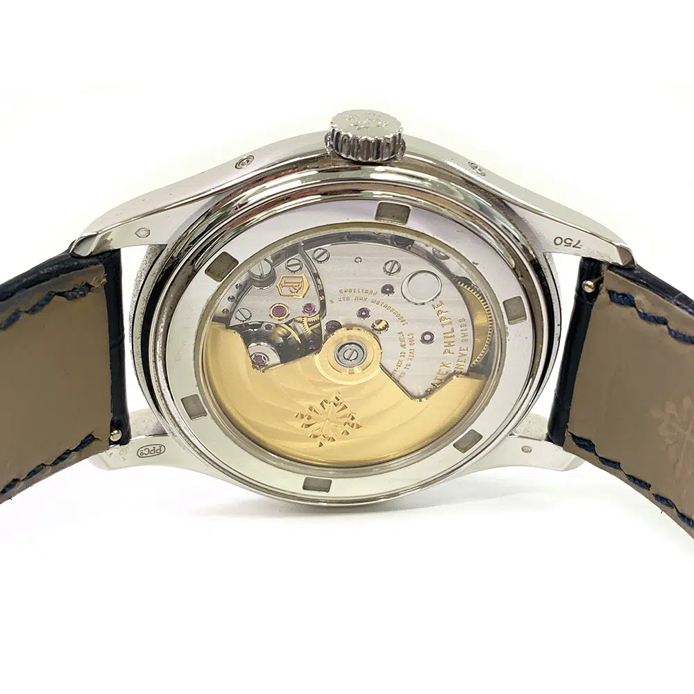 Patek Philippe Complications Ladies Annual Calendar 5147G-001 White Gold Watch with Blue Leather Watch Blue Dial – image 5