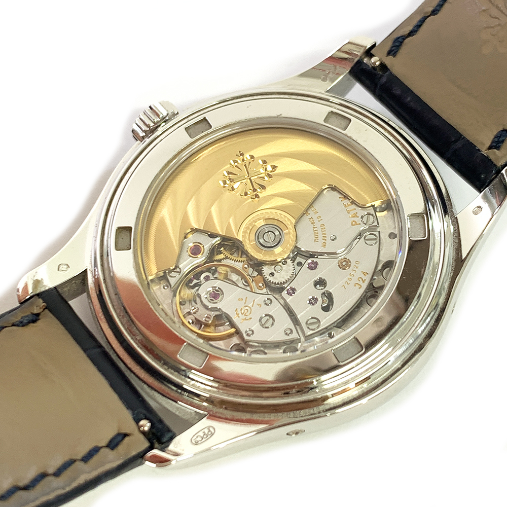 Patek Philippe Complications Ladies Annual Calendar 5147G-001 White Gold Watch with Blue Leather Watch Blue Dial