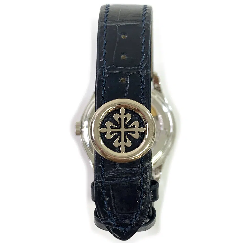 Patek Philippe Complications Ladies Annual Calendar 5147G-001 White Gold Watch with Blue Leather Watch Blue Dial – image 9