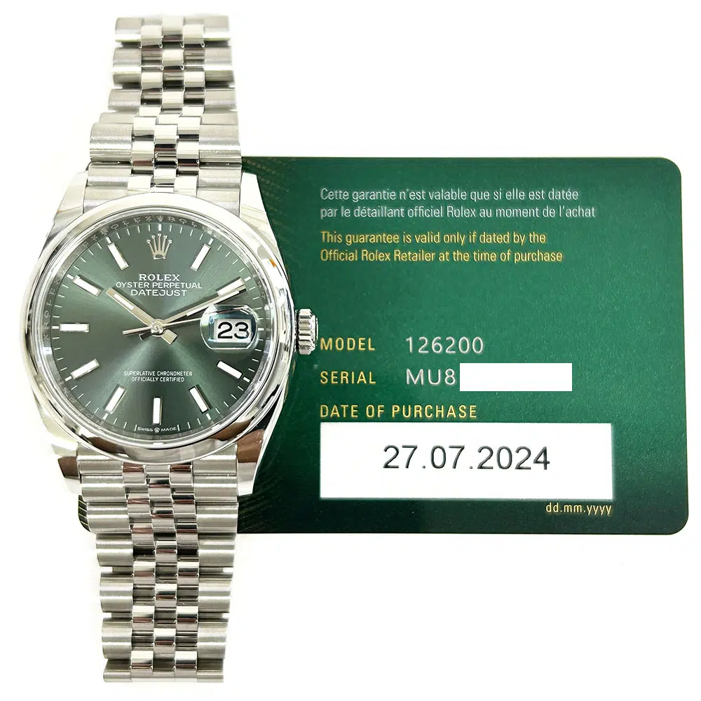 Rolex Datejust Jubilee Bracelet 36mm Stainless Steel Watch 126200-0023 Green Index Dial 2024 – image 2