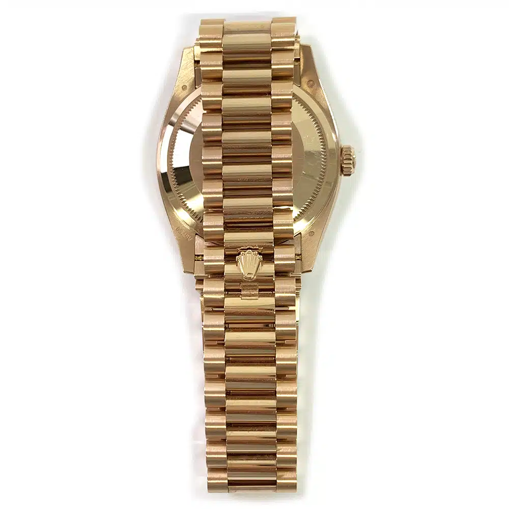 Rolex Day-Date 36mm President 128235-0041 Rose Gold Watch Eisenkiesel Diamond Dial MINT 2023 – image 5