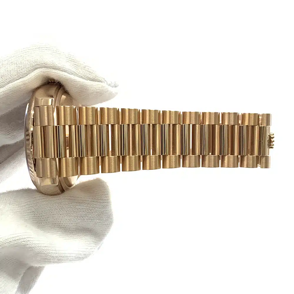 Rolex Day-Date 36mm President 128235-0041 Rose Gold Watch Eisenkiesel Diamond Dial MINT 2023 – image 7