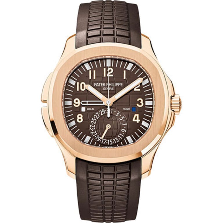 Patek Philippe Aquanaut 18kt Rose Gold 5164R-001 Brown Rubber Strap